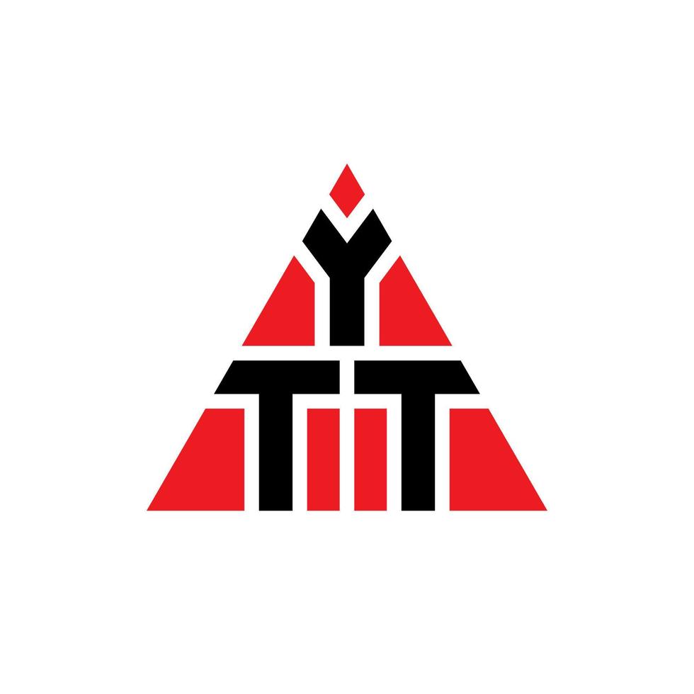 logo lettera triangolare ytt con forma triangolare. monogramma di design del logo del triangolo ytt. modello di logo vettoriale triangolo ytt con colore rosso. logo triangolare ytt logo semplice, elegante e lussuoso.