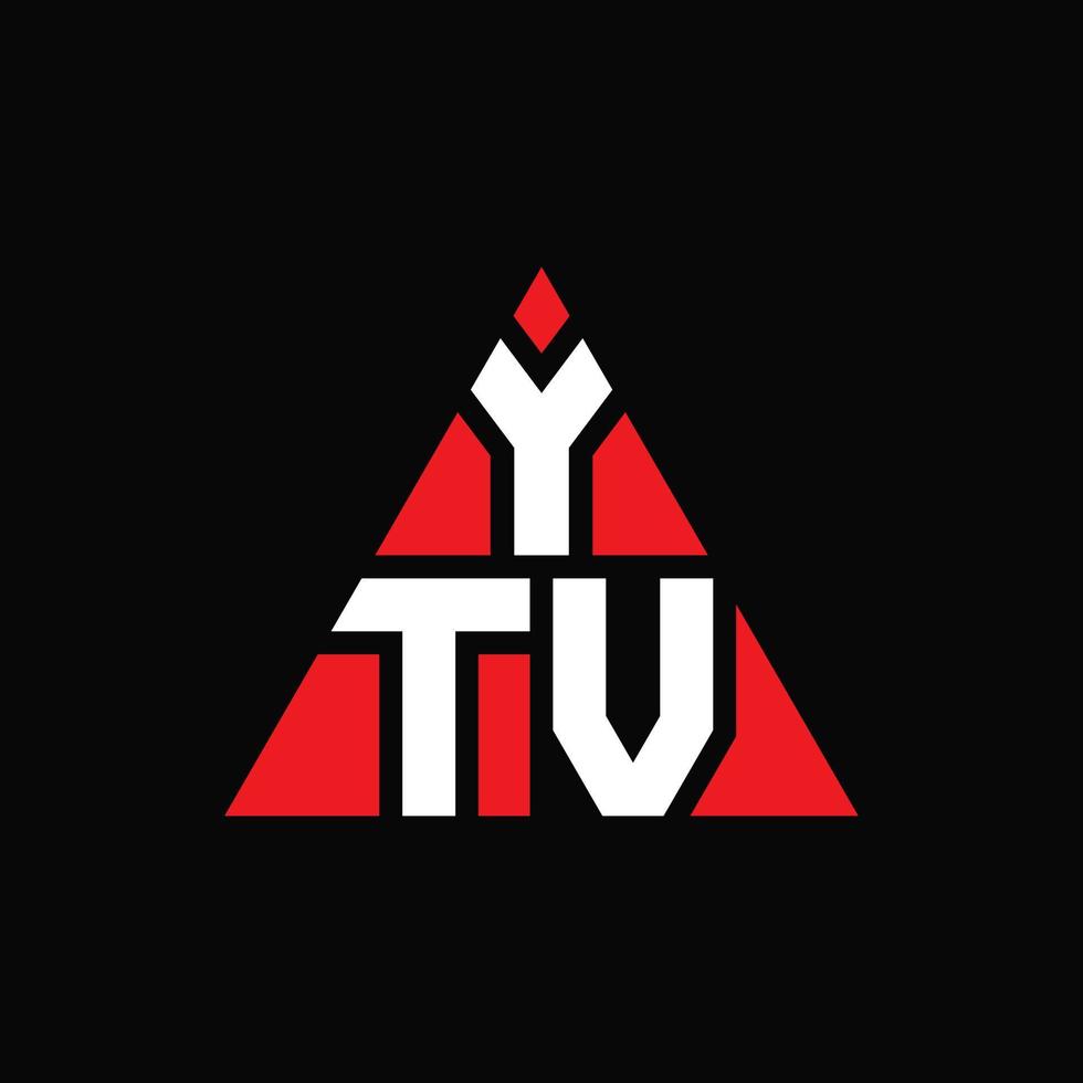 design del logo della lettera del triangolo ytv con forma triangolare. monogramma di design del logo del triangolo ytv. modello di logo vettoriale triangolo ytv con colore rosso. logo triangolare ytv logo semplice, elegante e lussuoso.