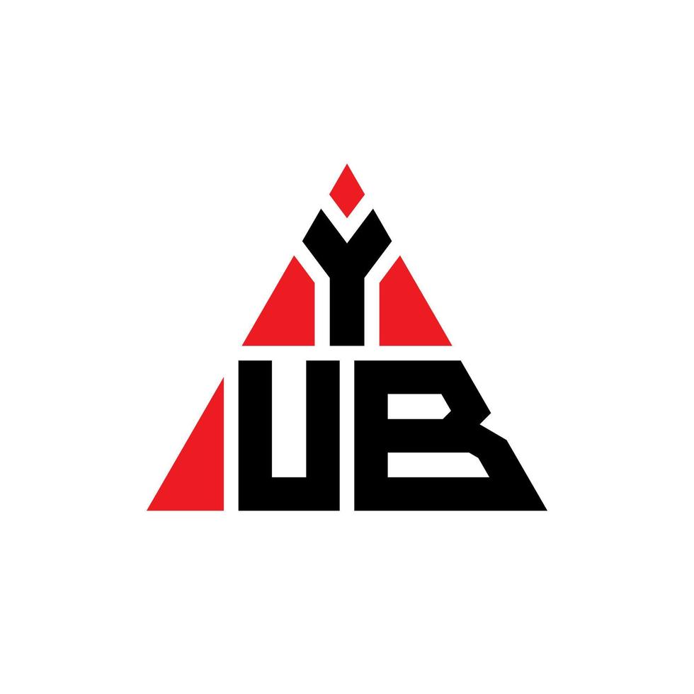 design del logo della lettera triangolo yub con forma triangolare. yub triangolo logo design monogramma. modello di logo vettoriale triangolo yub con colore rosso. yub logo triangolare logo semplice, elegante e lussuoso.