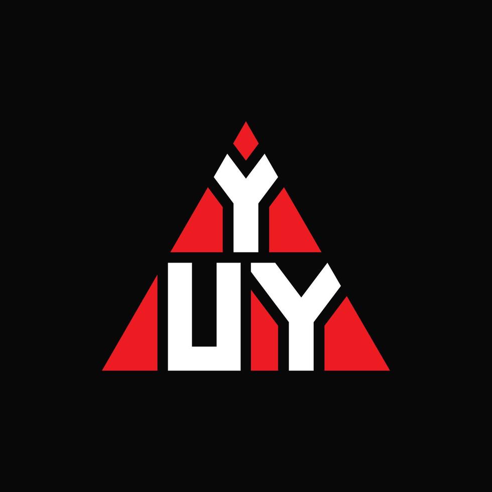 design del logo della lettera triangolare yuy con forma triangolare. yuy triangolo logo design monogramma. yuy modello di logo vettoriale triangolo con colore rosso. yuy logo triangolare logo semplice, elegante e lussuoso.
