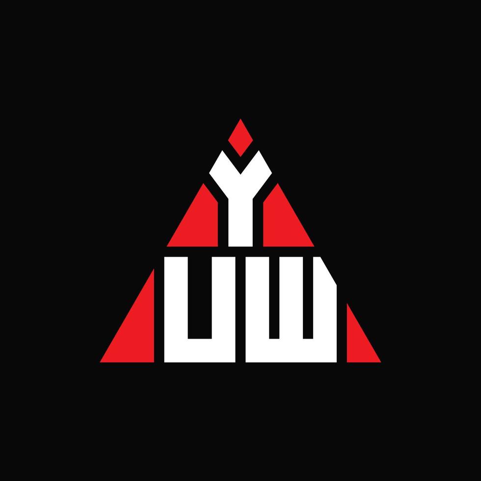 yuw triangolo logo design lettera con forma triangolare. yuw triangolo logo design monogramma. modello di logo vettoriale triangolo yuw con colore rosso. yuw logo triangolare logo semplice, elegante e lussuoso.