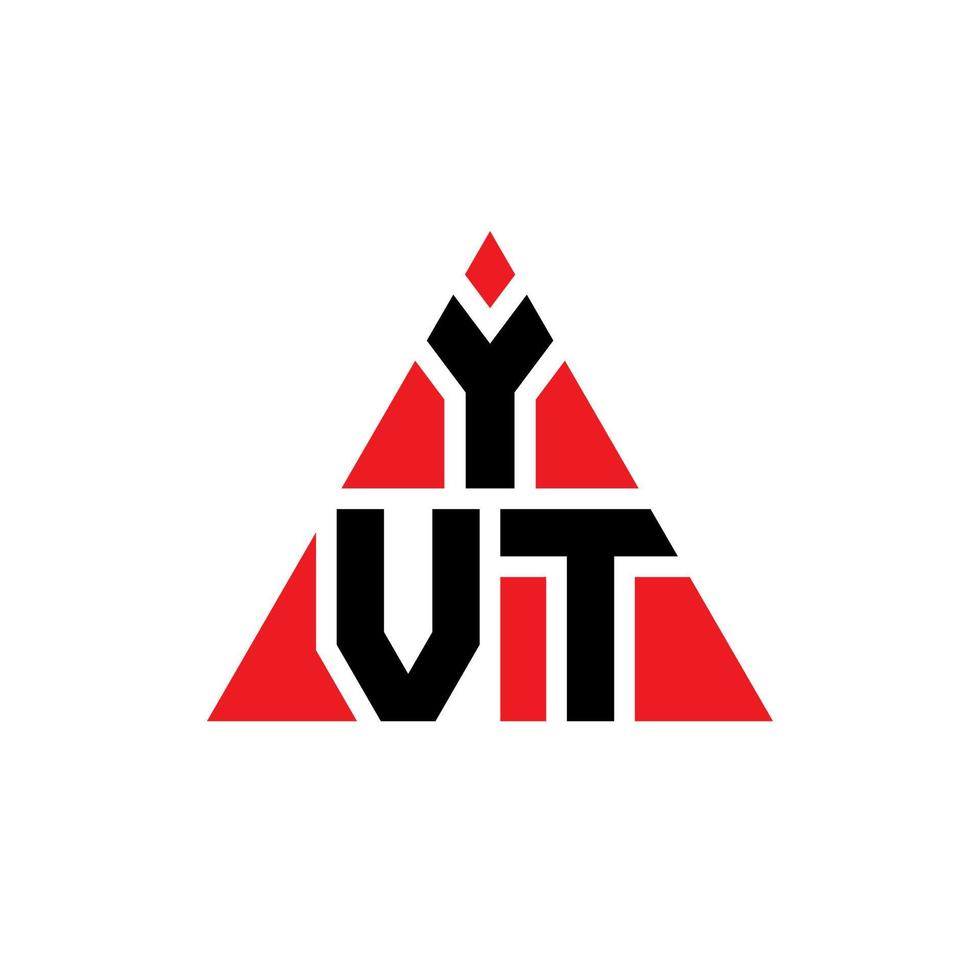 design del logo della lettera del triangolo yvt con forma triangolare. yvt triangolo logo design monogramma. modello di logo vettoriale triangolo yvt con colore rosso. yvt logo triangolare logo semplice, elegante e lussuoso.