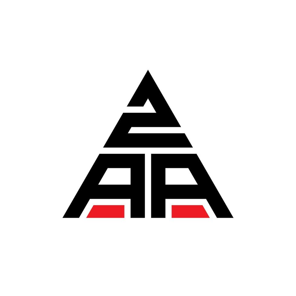 design del logo della lettera triangolare zaa con forma triangolare. monogramma di design del logo del triangolo zaa. modello di logo vettoriale triangolo zaa con colore rosso. logo triangolare zaa logo semplice, elegante e lussuoso.