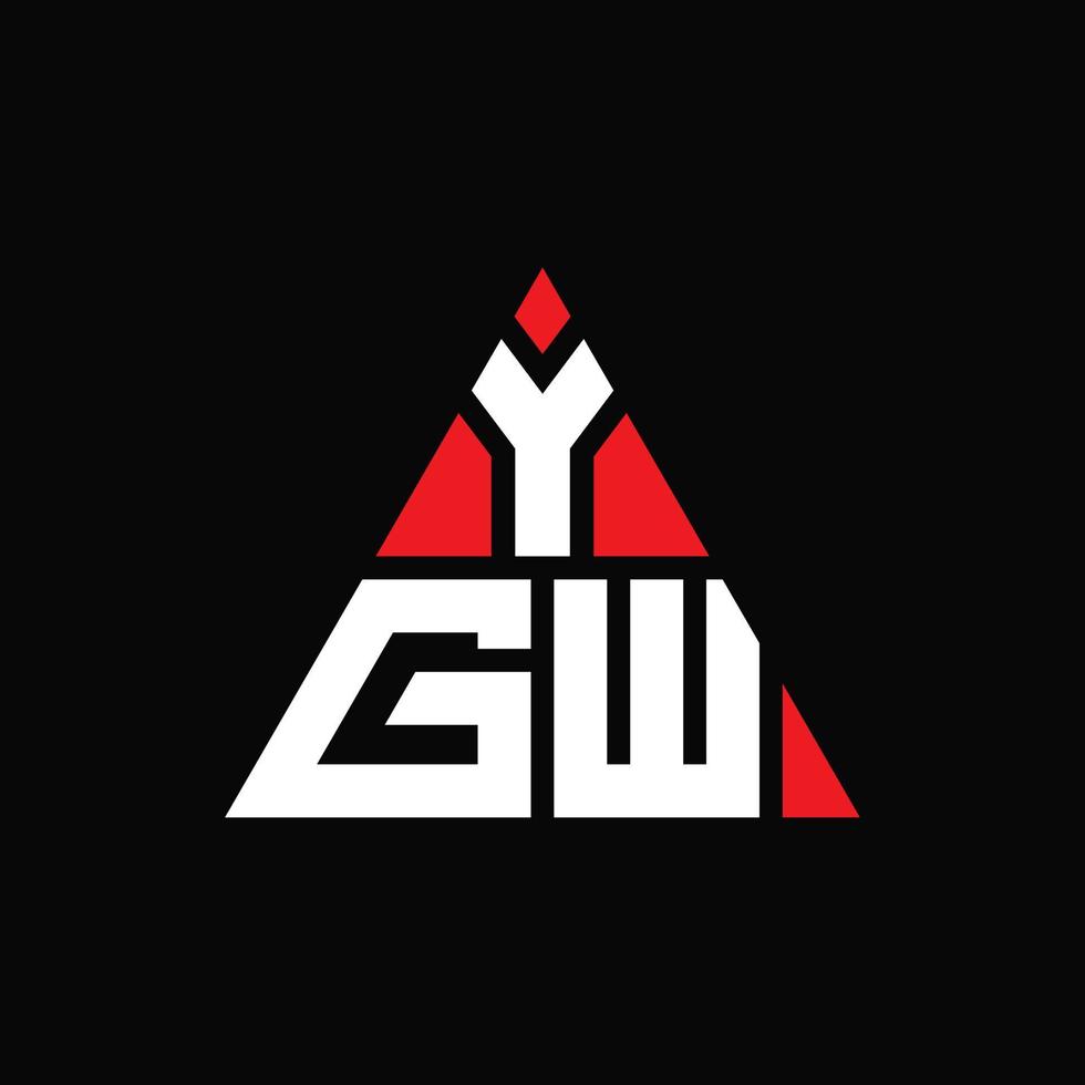 design del logo della lettera del triangolo ygw con forma triangolare. monogramma di design del logo del triangolo ygw. modello di logo vettoriale triangolo ygw con colore rosso. logo triangolare ygw logo semplice, elegante e lussuoso.