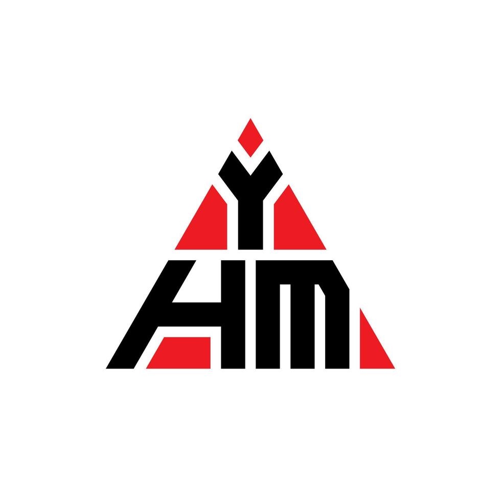 design del logo della lettera del triangolo yhm con forma triangolare. monogramma di design del logo del triangolo yhm. modello di logo vettoriale triangolo yhm con colore rosso. yhm logo triangolare logo semplice, elegante e lussuoso.