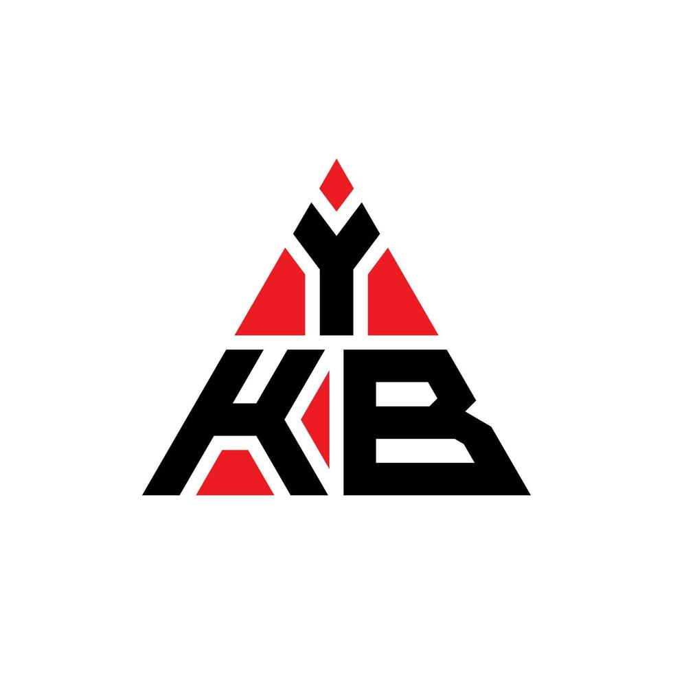 design del logo della lettera del triangolo ykb con forma triangolare. ykb triangolo logo design monogramma. modello di logo vettoriale triangolo ykb con colore rosso. logo triangolare ykb logo semplice, elegante e lussuoso.