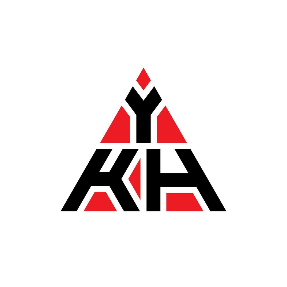 design del logo della lettera del triangolo ykh con forma triangolare. monogramma di design del logo del triangolo ykh. modello di logo vettoriale triangolo ykh con colore rosso. logo triangolare ykh logo semplice, elegante e lussuoso.