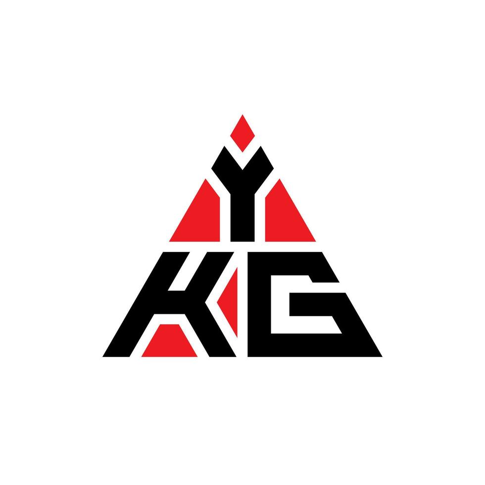 design del logo della lettera del triangolo ykg con forma triangolare. monogramma di design del logo del triangolo ykg. modello di logo vettoriale triangolo ykg con colore rosso. logo triangolare ykg logo semplice, elegante e lussuoso.