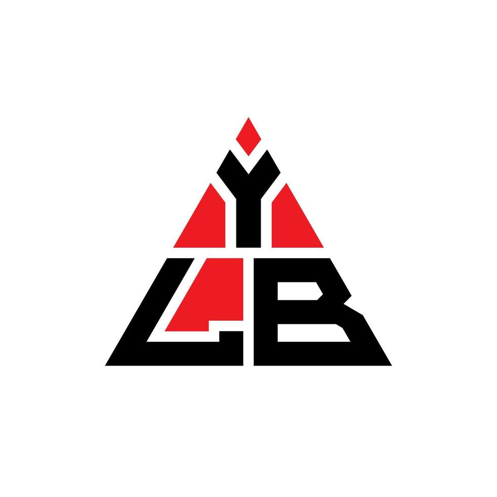 design del logo della lettera del triangolo ylb con forma triangolare. monogramma di design del logo del triangolo ylb. modello di logo vettoriale triangolo ylb con colore rosso. logo triangolare ylb logo semplice, elegante e lussuoso.