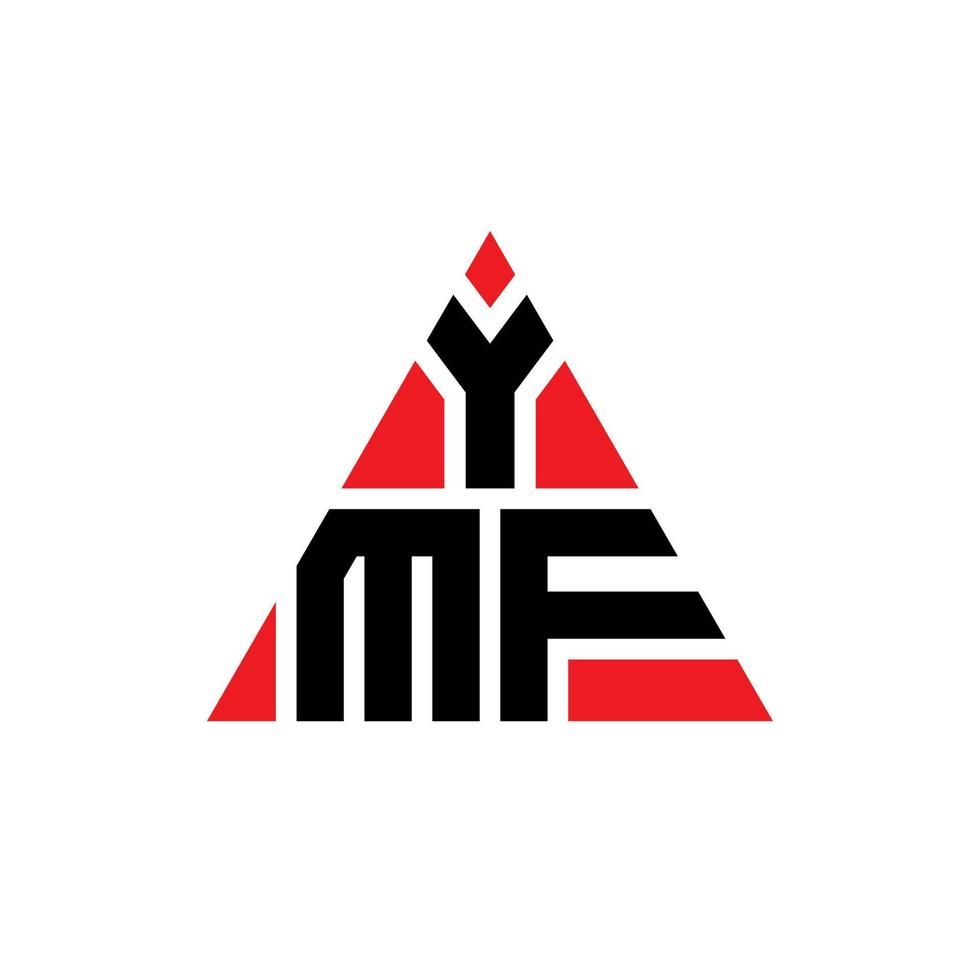 design del logo della lettera triangolare ymf con forma triangolare. monogramma di design del logo del triangolo ymf. modello di logo vettoriale triangolo ymf con colore rosso. logo triangolare ymf logo semplice, elegante e lussuoso.