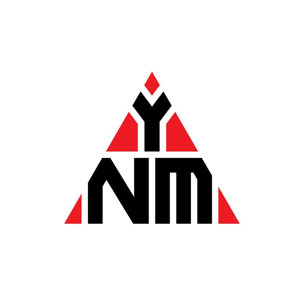 ynm triangolo logo lettera design con forma triangolare. monogramma di design del logo del triangolo ynm. modello di logo vettoriale triangolo ynm con colore rosso. ynm logo triangolare logo semplice, elegante e lussuoso.