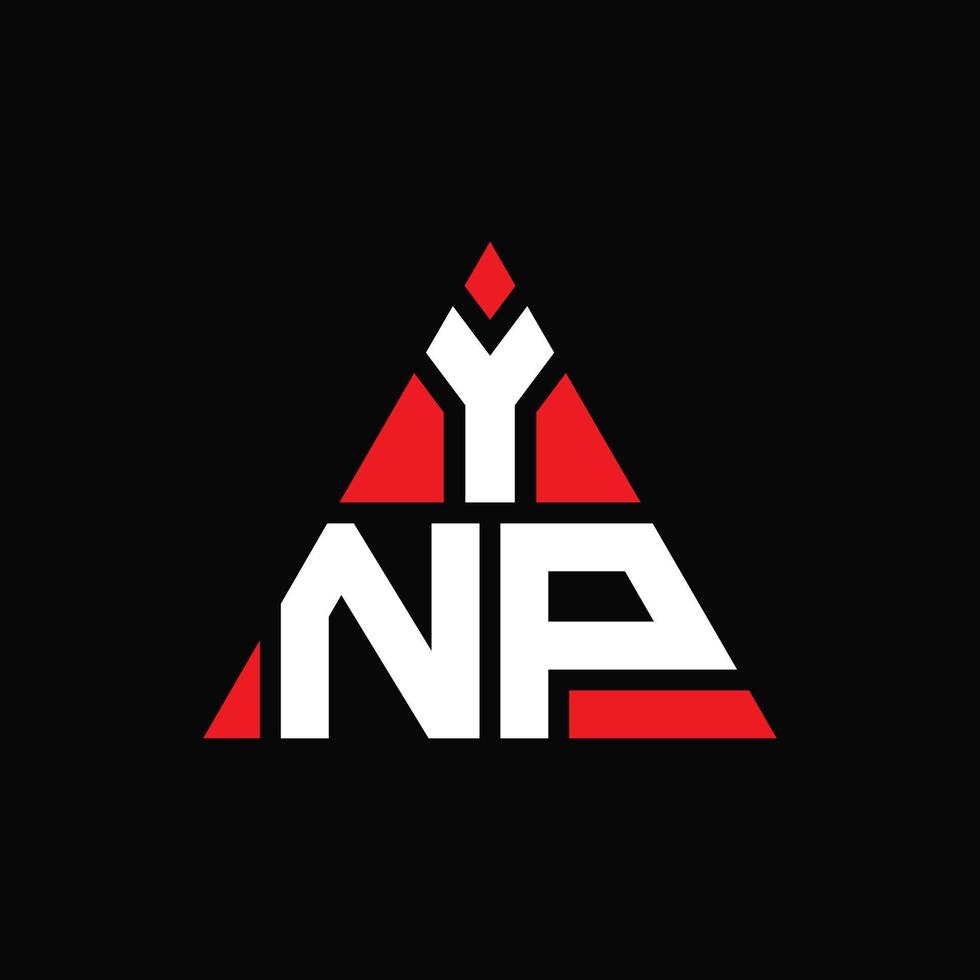 design del logo della lettera del triangolo ynp con forma triangolare. monogramma di design del logo del triangolo ynp. modello di logo vettoriale triangolo ynp con colore rosso. logo triangolare ynp logo semplice, elegante e lussuoso.
