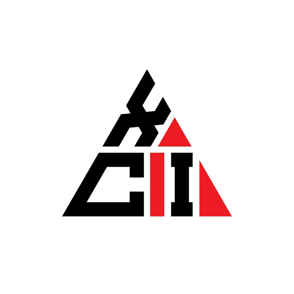 xci triangolo logo lettera design con forma triangolare. monogramma di design del logo del triangolo xci. modello di logo vettoriale triangolo xci con colore rosso. logo triangolare xci logo semplice, elegante e lussuoso.