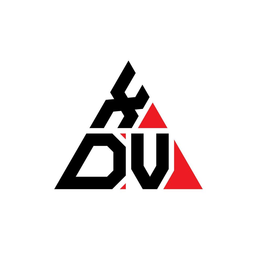 xdv triangolo logo design lettera con forma triangolare. monogramma di design del logo del triangolo xdv. modello di logo vettoriale triangolo xdv con colore rosso. logo triangolare xdv logo semplice, elegante e lussuoso.