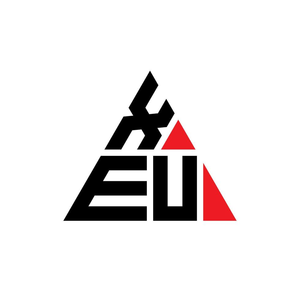 xeu triangolo logo lettera design con forma triangolare. monogramma del design del logo del triangolo xeu. modello di logo vettoriale triangolo xeu con colore rosso. logo triangolare xeu logo semplice, elegante e lussuoso.