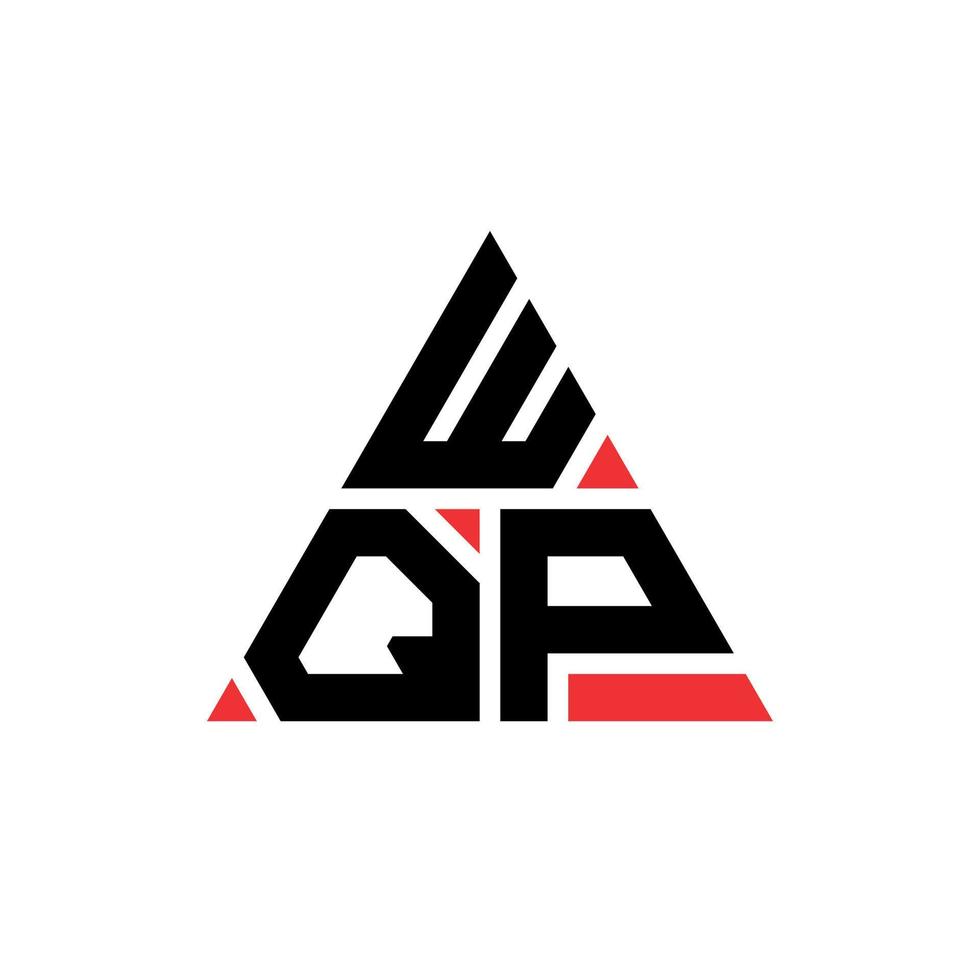 design del logo della lettera triangolare wqp con forma triangolare. monogramma di design del logo del triangolo wqp. modello di logo vettoriale triangolo wqp con colore rosso. logo triangolare wqp logo semplice, elegante e lussuoso.