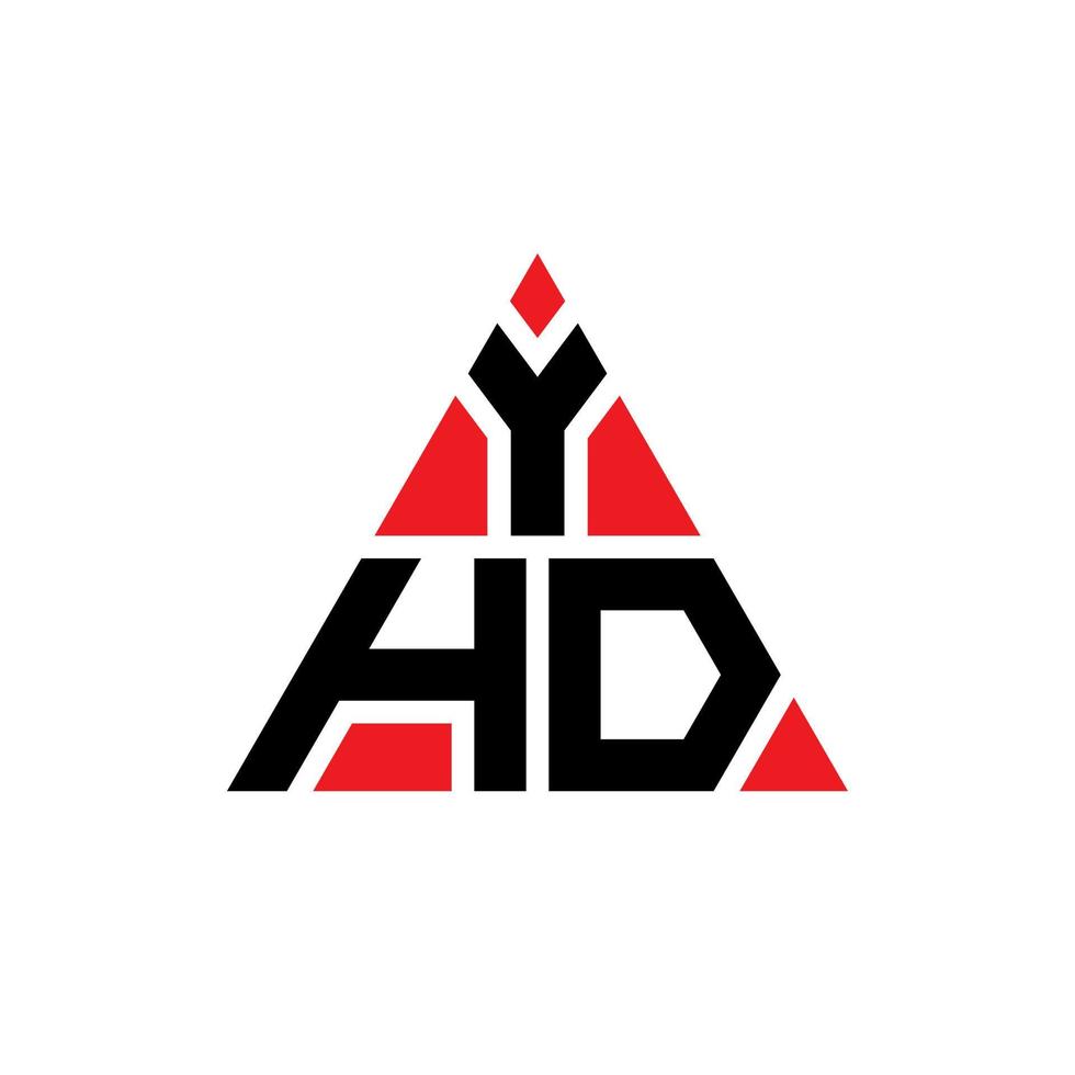 design del logo della lettera del triangolo yhd con forma triangolare. monogramma di design del logo del triangolo yhd. modello di logo vettoriale triangolo yhd con colore rosso. logo triangolare yhd logo semplice, elegante e lussuoso.