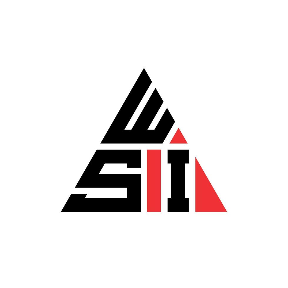 logo della lettera triangolare wsi con forma triangolare. monogramma wsi triangolo logo design. modello di logo vettoriale triangolo wsi con colore rosso. logo triangolare wsi logo semplice, elegante e lussuoso.