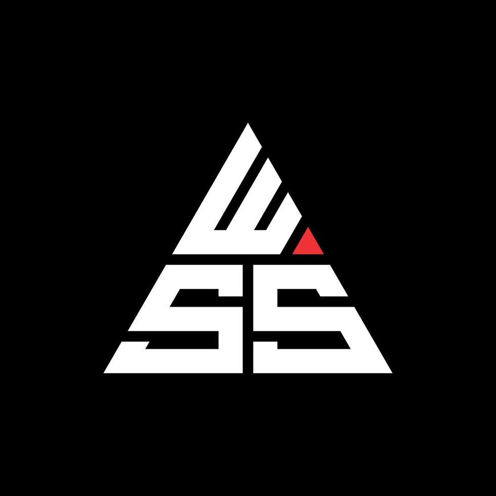 logo della lettera triangolare wss con forma triangolare. wss triangolo logo design monogramma. modello di logo vettoriale triangolo wss con colore rosso. logo triangolare wss logo semplice, elegante e lussuoso.