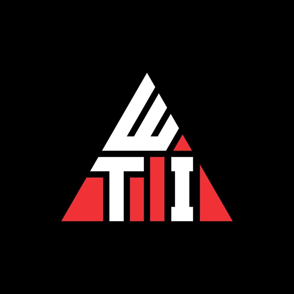 wti triangolo logo design lettera con forma triangolare. wti triangolo logo design monogramma. modello di logo vettoriale triangolo wti con colore rosso. logo triangolare con logo semplice, elegante e lussuoso.