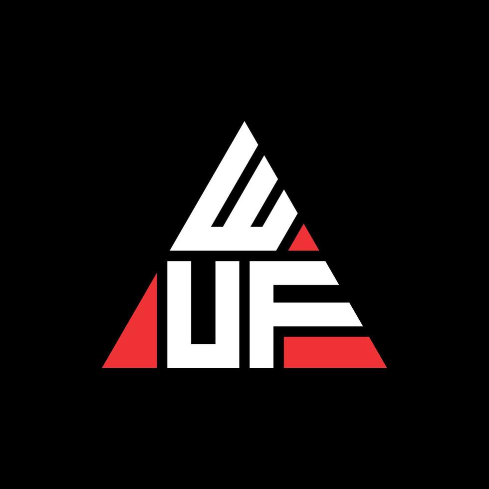 logo della lettera triangolare wuf con forma triangolare. wuf triangolo logo design monogramma. modello di logo vettoriale triangolo wuf con colore rosso. logo triangolare wuf logo semplice, elegante e lussuoso.