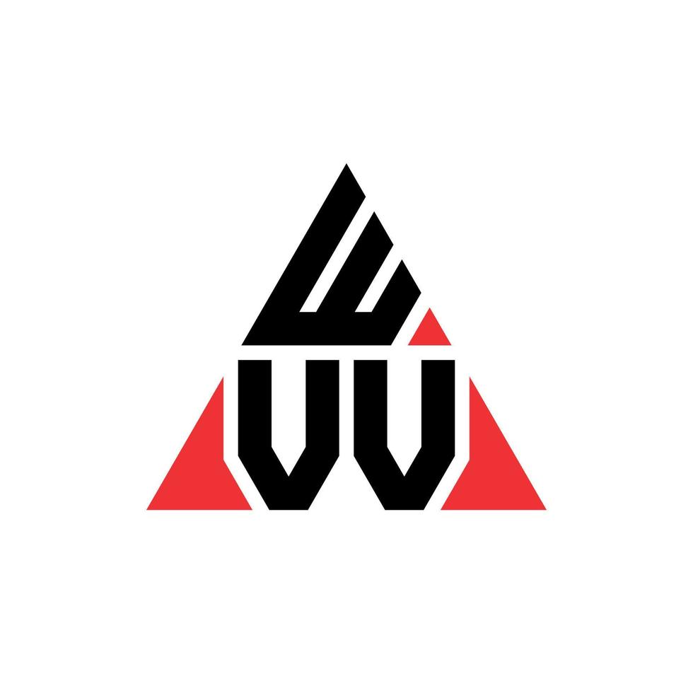 logo della lettera del triangolo wvv con forma triangolare. wvv triangolo logo design monogramma. modello di logo vettoriale triangolo wvv con colore rosso. logo triangolare wvv logo semplice, elegante e lussuoso.