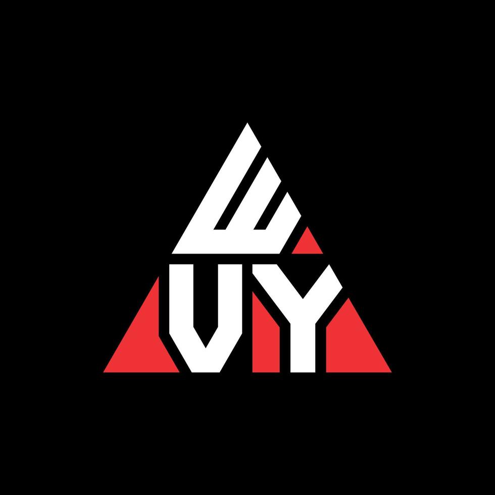 logo della lettera del triangolo wvy con forma triangolare. monogramma wvy triangolo logo design. modello di logo vettoriale triangolo wvy con colore rosso. logo triangolare wvy logo semplice, elegante e lussuoso.