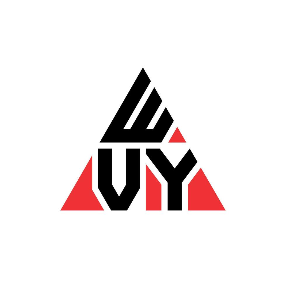 logo della lettera del triangolo wvy con forma triangolare. monogramma wvy triangolo logo design. modello di logo vettoriale triangolo wvy con colore rosso. logo triangolare wvy logo semplice, elegante e lussuoso.