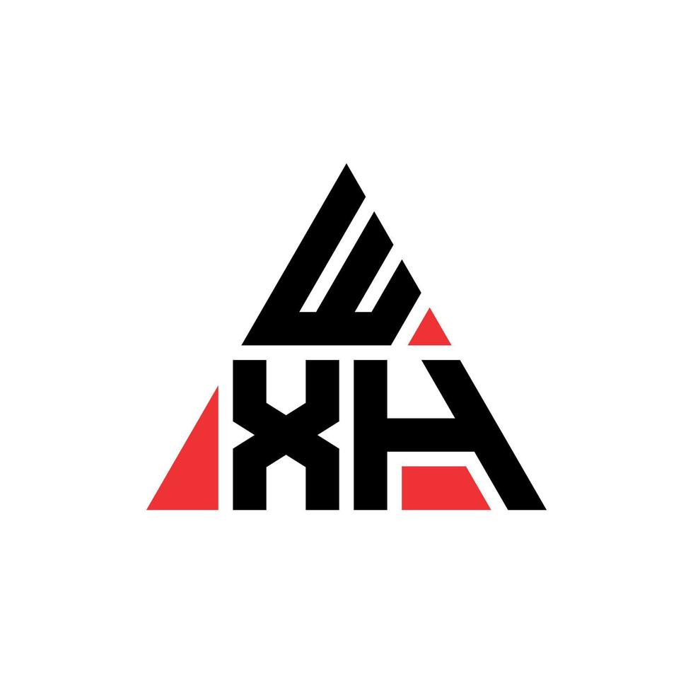 wxh design del logo della lettera triangolare con forma triangolare. wxh monogramma del design del logo del triangolo. modello di logo vettoriale triangolo wxh con colore rosso. wxh logo triangolare logo semplice, elegante e lussuoso.