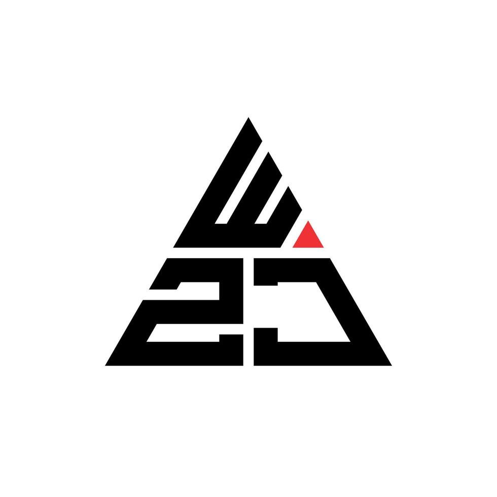 logo della lettera del triangolo wzj con forma triangolare. wzj triangolo logo design monogramma. modello di logo vettoriale triangolo wzj con colore rosso. logo triangolare wzj logo semplice, elegante e lussuoso.