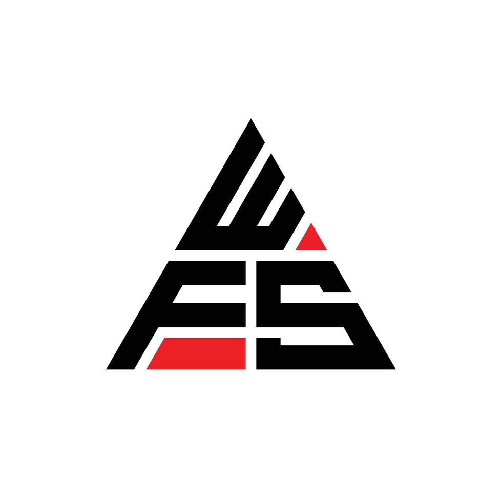 logo della lettera triangolare wfs con forma triangolare. monogramma di design del logo del triangolo wfs. modello di logo vettoriale triangolo wfs con colore rosso. logo triangolare wfs logo semplice, elegante e lussuoso. wfs