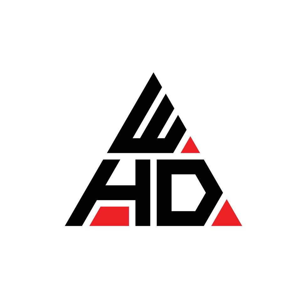 whd design del logo della lettera triangolare con forma triangolare. whd triangolo logo design monogramma. modello di logo vettoriale triangolo whd con colore rosso. whd logo triangolare logo semplice, elegante e lussuoso. cd