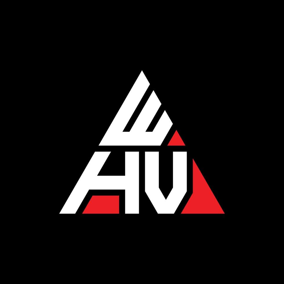 design del logo della lettera del triangolo whv con forma triangolare. monogramma di design del logo del triangolo whv. modello di logo vettoriale triangolo whv con colore rosso. logo triangolare whv logo semplice, elegante e lussuoso. whv