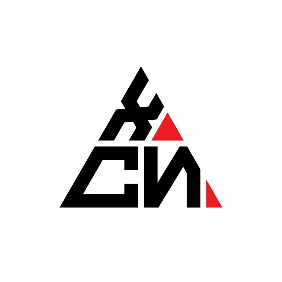 xcn triangolo logo design lettera con forma triangolare. monogramma di design del logo del triangolo xcn. modello di logo vettoriale triangolo xcn con colore rosso. logo triangolare xcn logo semplice, elegante e lussuoso.