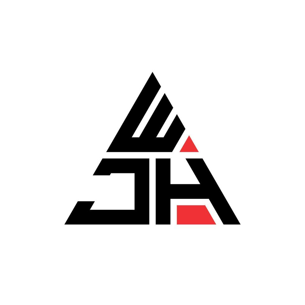 wjh design del logo della lettera triangolare con forma triangolare. wjh triangolo logo design monogramma. modello di logo vettoriale triangolo wjh con colore rosso. wjh logo triangolare logo semplice, elegante e lussuoso.