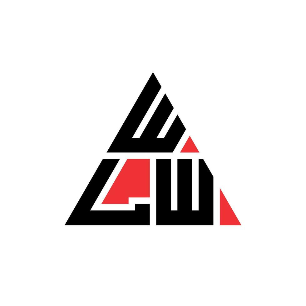 logo della lettera del triangolo wlw con forma triangolare. wlw triangolo logo design monogramma. modello di logo vettoriale triangolo wlw con colore rosso. logo triangolare wlw logo semplice, elegante e lussuoso.