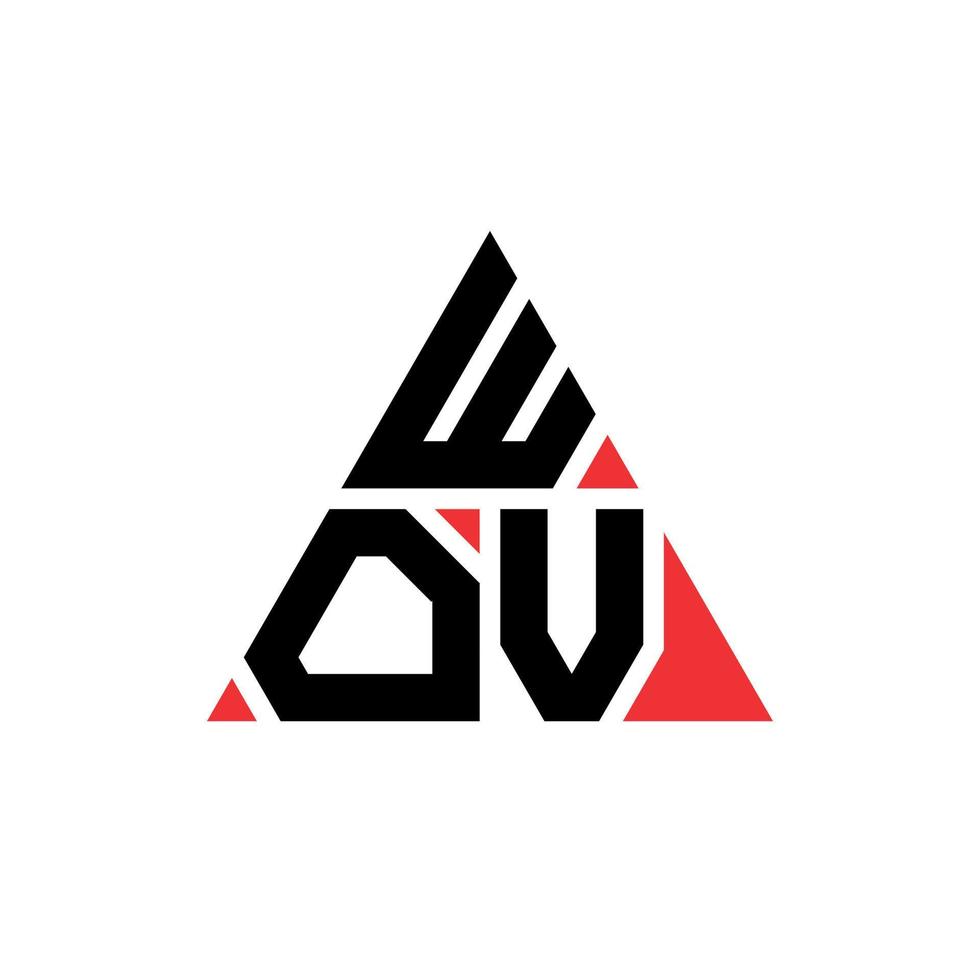 wov triangolo lettera logo design con forma triangolare. monogramma di design del logo del triangolo wov. modello di logo vettoriale triangolo wov con colore rosso. logo triangolare wov logo semplice, elegante e lussuoso.