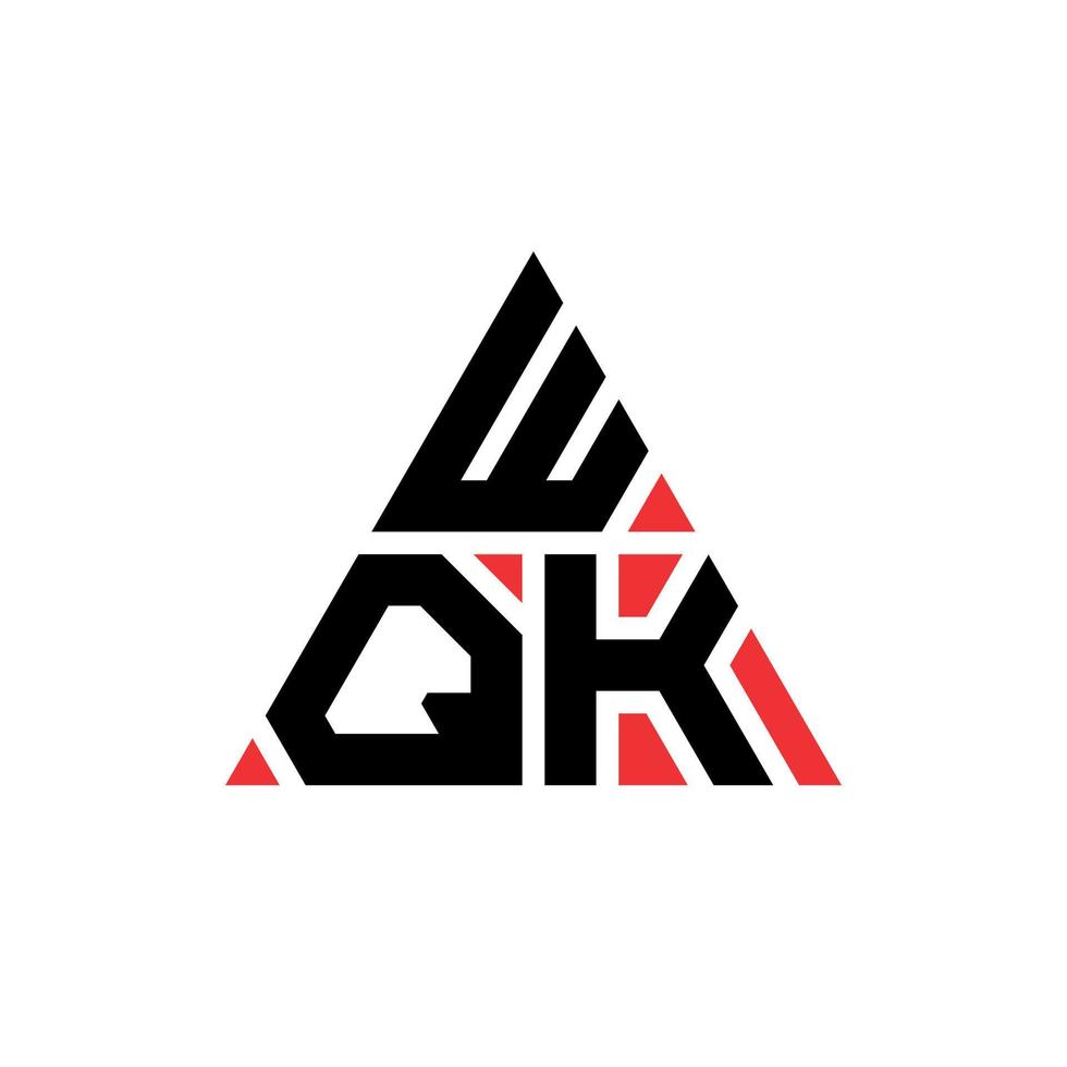 design del logo della lettera triangolare wqk con forma triangolare. monogramma di design logo triangolo wqk. modello di logo vettoriale triangolo wqk con colore rosso. logo triangolare wqk logo semplice, elegante e lussuoso.