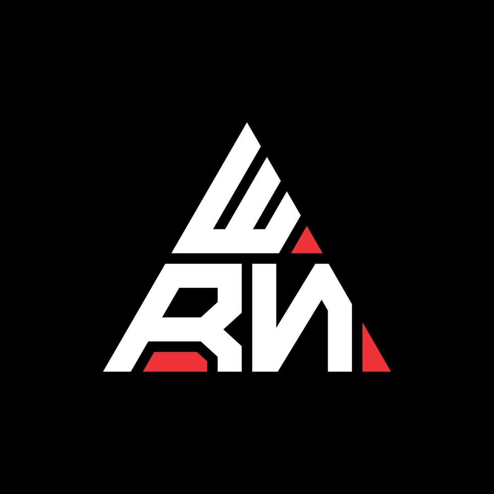 wrn triangolo logo design lettera con forma triangolare. monogramma di design logo triangolo wrn. modello di logo vettoriale triangolo wrn con colore rosso. logo triangolare wrn logo semplice, elegante e lussuoso.
