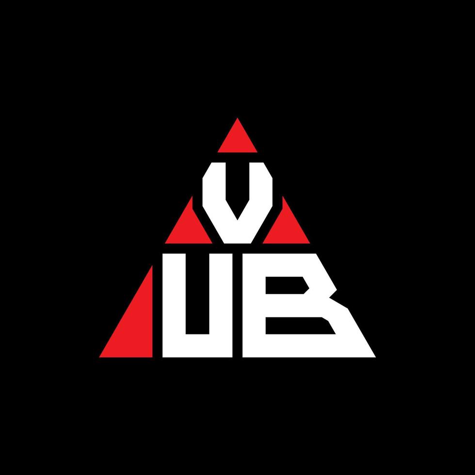 design del logo della lettera triangolo vub con forma triangolare. monogramma di design con logo triangolo vub. modello di logo vettoriale triangolo vub con colore rosso. logo triangolare vub logo semplice, elegante e lussuoso.