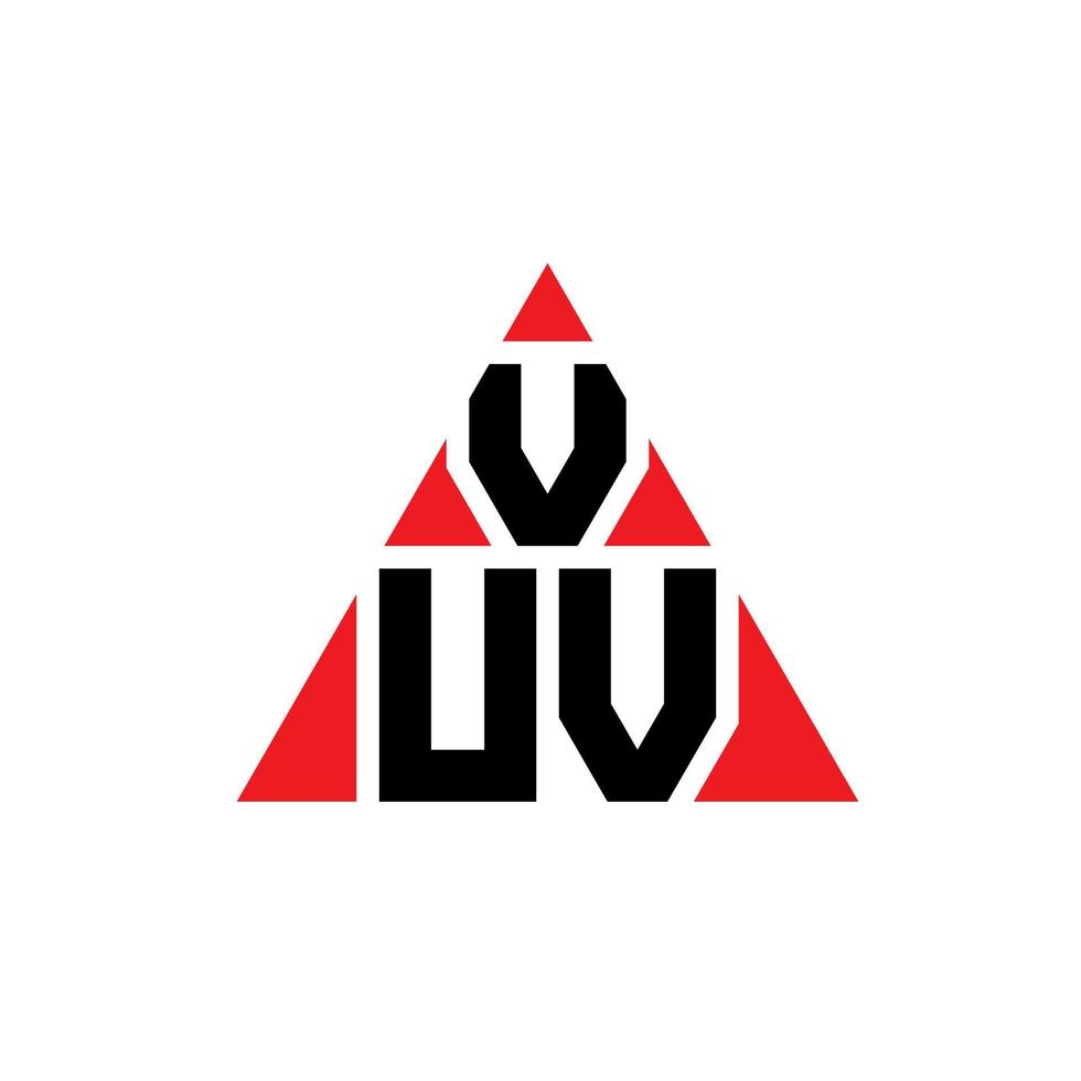 design del logo della lettera triangolare vuu con forma triangolare. vuu triangolo logo design monogramma. modello di logo vettoriale triangolo vuu con colore rosso. logo triangolare vuu logo semplice, elegante e lussuoso.