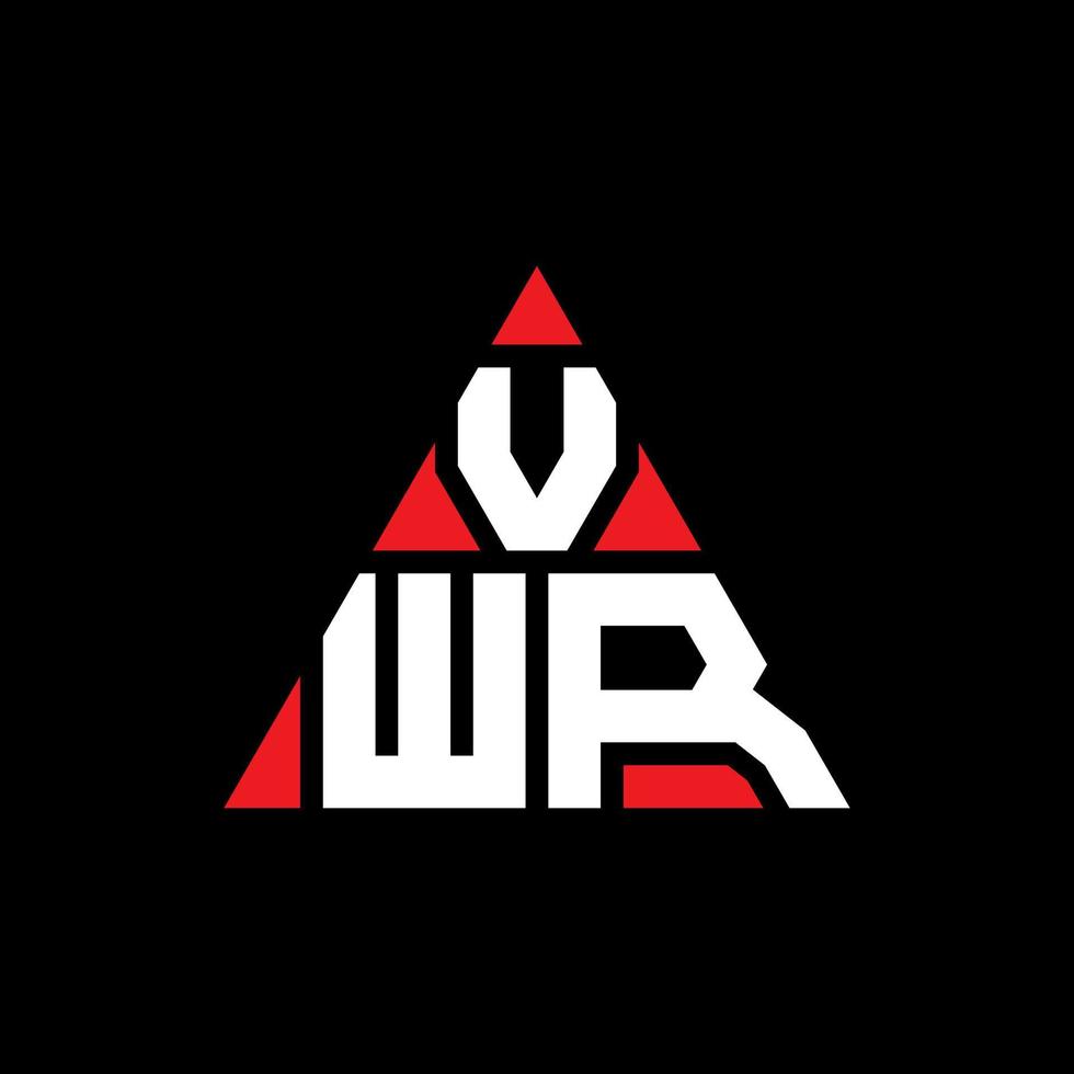 design del logo della lettera del triangolo vwr con forma triangolare. monogramma di design del logo del triangolo vwr. modello di logo vettoriale triangolo vwr con colore rosso. logo triangolare vwr logo semplice, elegante e lussuoso.