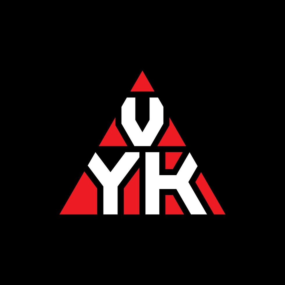 design del logo della lettera del triangolo vyk con forma triangolare. monogramma di design con logo triangolo vyk. modello di logo vettoriale triangolo vyk con colore rosso. logo triangolare vyk logo semplice, elegante e lussuoso.