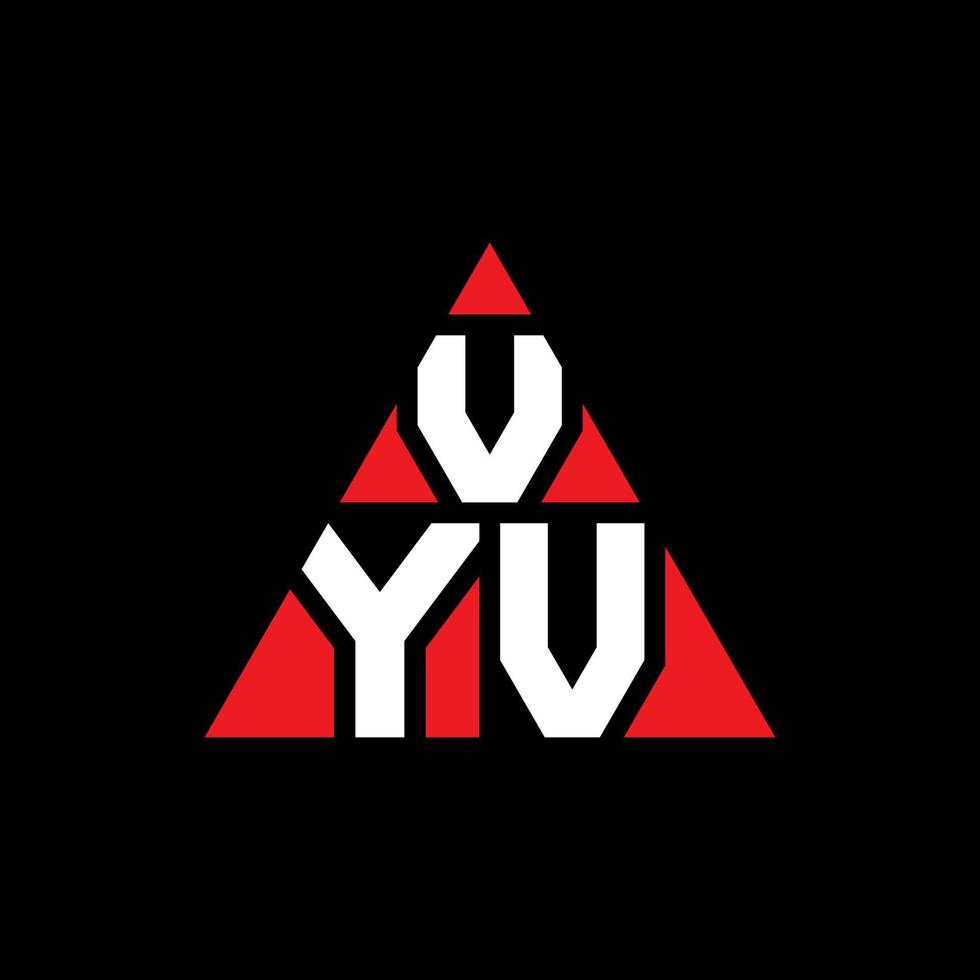 design del logo della lettera del triangolo vyv con forma triangolare. monogramma di design del logo del triangolo vyv. modello di logo vettoriale triangolo vyv con colore rosso. logo triangolare vyv logo semplice, elegante e lussuoso.