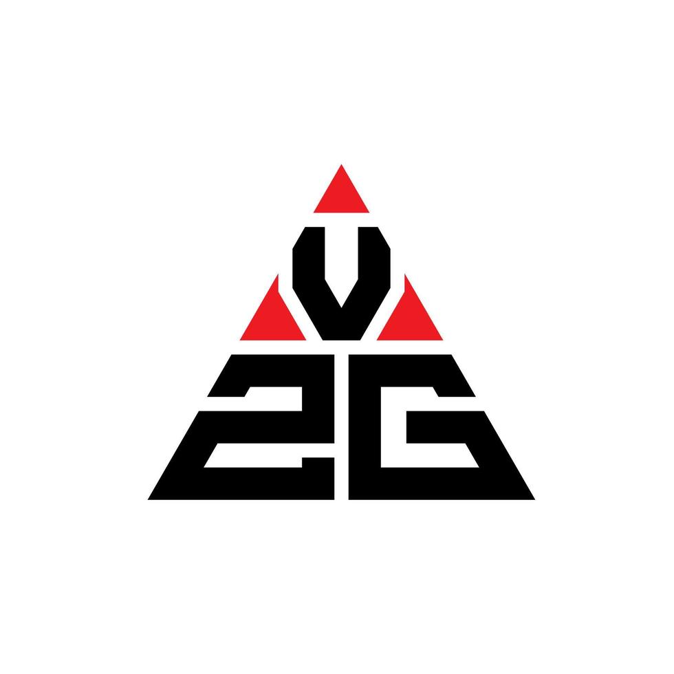 design del logo della lettera del triangolo vzg con forma triangolare. monogramma di design del logo del triangolo vzg. modello di logo vettoriale triangolo vzg con colore rosso. logo triangolare vzg logo semplice, elegante e lussuoso.