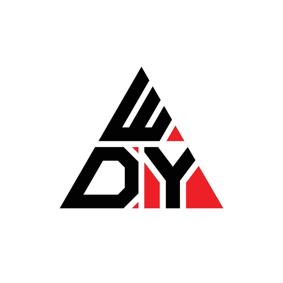 wdy triangolo logo design lettera con forma triangolare. wdy triangolo logo design monogramma. modello di logo vettoriale triangolo wdy con colore rosso. logo triangolare wdy logo semplice, elegante e lussuoso. wdy