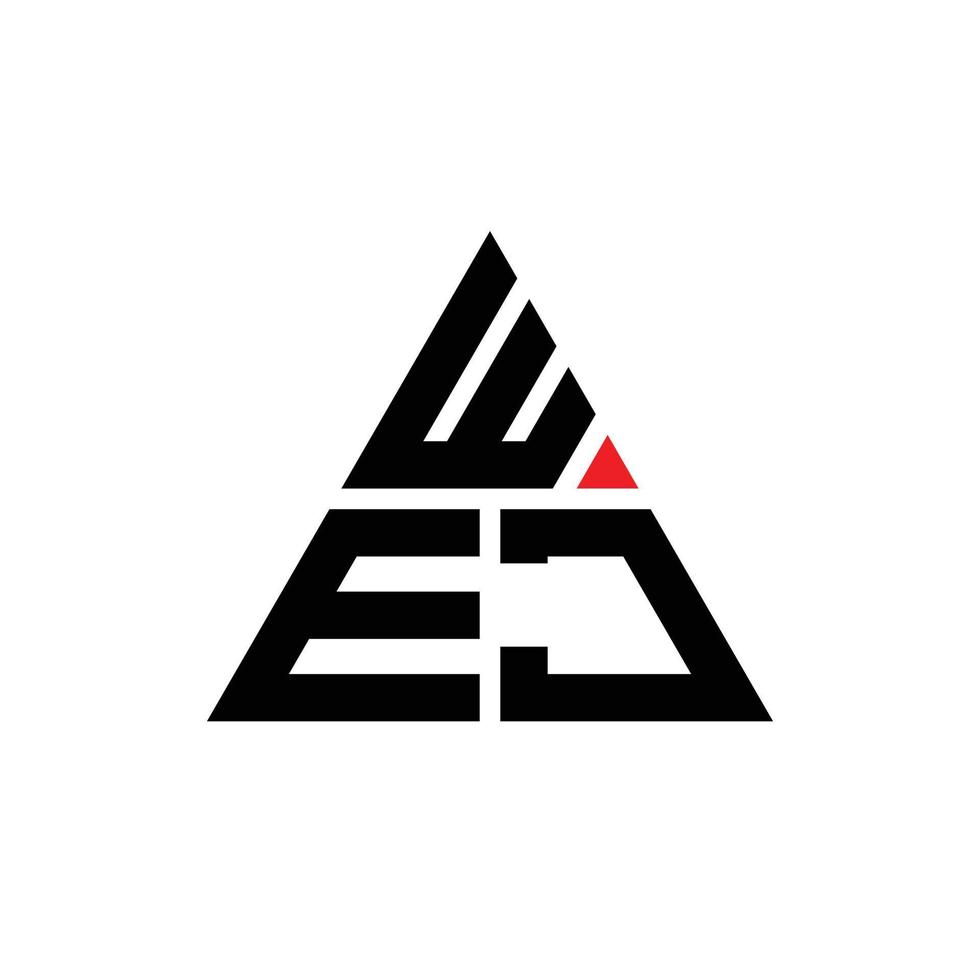 design del logo della lettera del triangolo wej con forma triangolare. monogramma di design del logo del triangolo wej. modello di logo vettoriale triangolo wej con colore rosso. logo triangolare wej logo semplice, elegante e lussuoso. wej