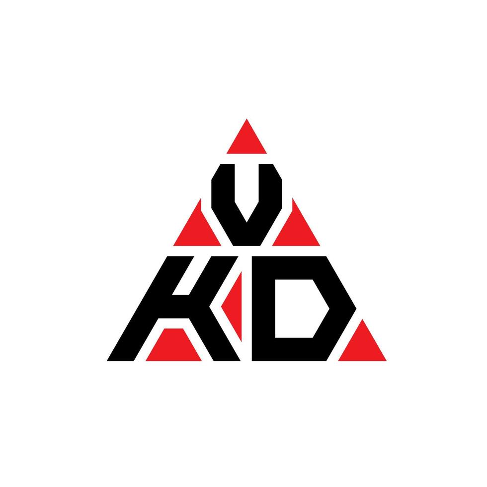 design del logo della lettera del triangolo vkd con forma triangolare. monogramma di design del logo del triangolo vkd. modello di logo vettoriale triangolo vkd con colore rosso. logo triangolare vkd logo semplice, elegante e lussuoso.