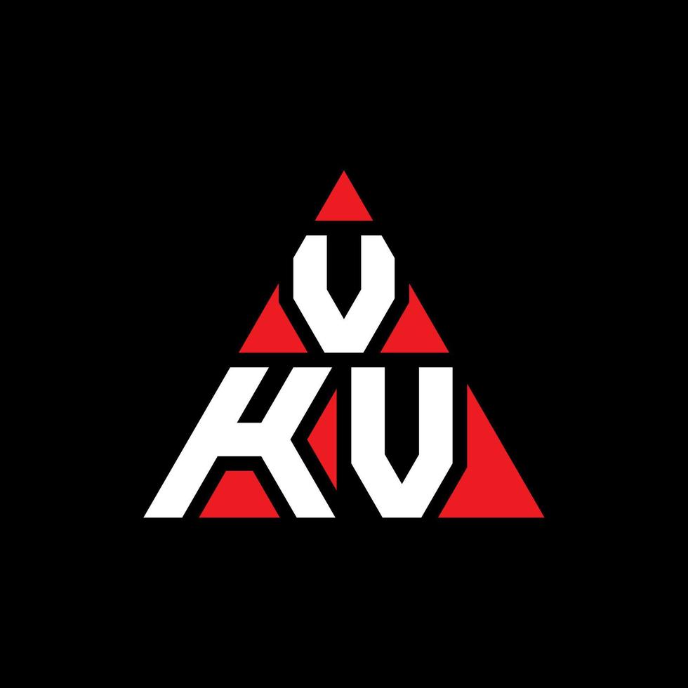 design del logo della lettera del triangolo vkv con forma triangolare. monogramma di design del logo del triangolo vkv. modello di logo vettoriale triangolo vkv con colore rosso. logo triangolare vkv logo semplice, elegante e lussuoso.