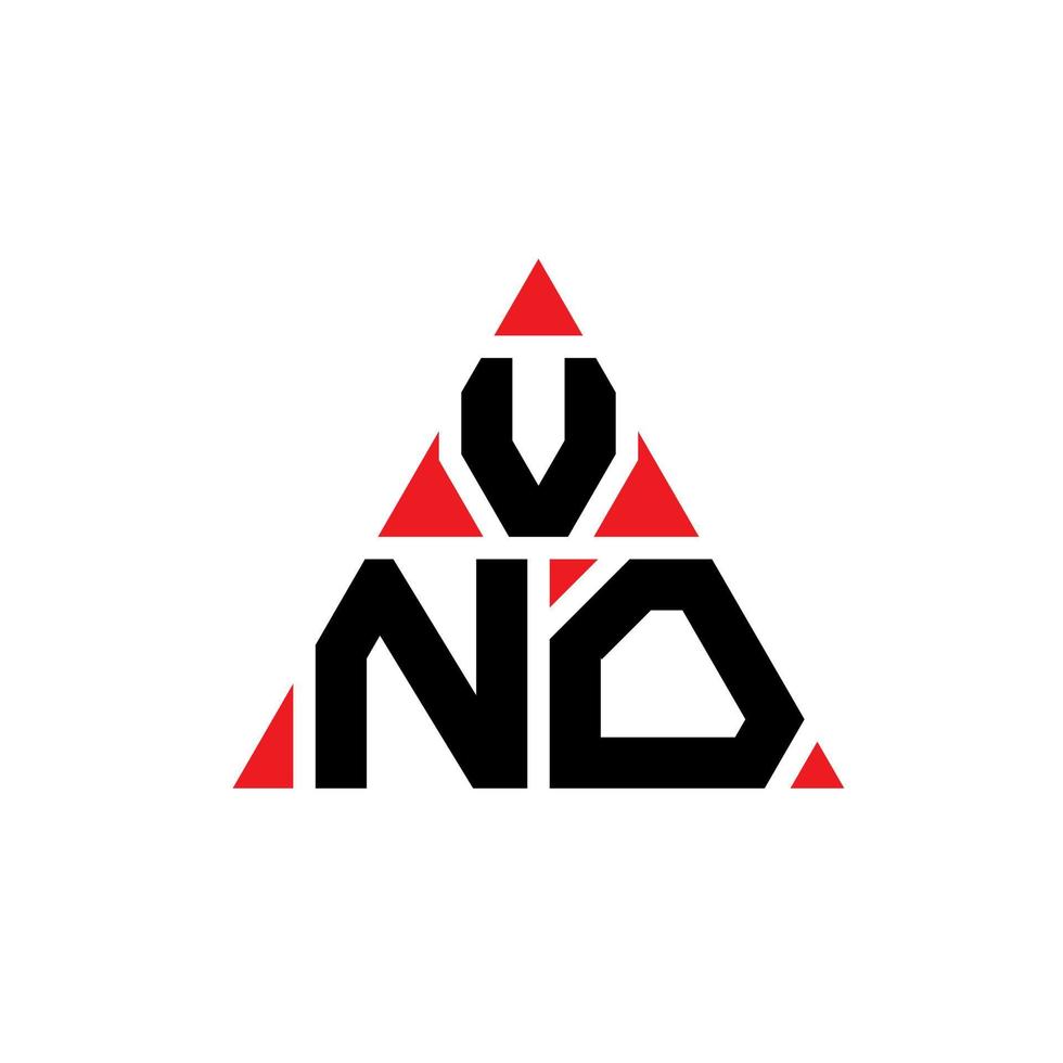 design del logo della lettera triangolare vno con forma triangolare. vno triangolo logo design monogramma. modello di logo vettoriale triangolo vno con colore rosso. logo triangolare vno logo semplice, elegante e lussuoso.